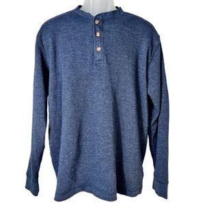 WOLVERINE WALDEN LONG SLEEVE HENLEY NAVY WAFFLE‎ THERMAL MENS LARGE